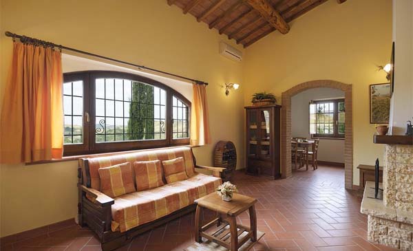 Ferienhaus Toskana mit Pool 6 Personen Cinigiano - Wohnzimmer